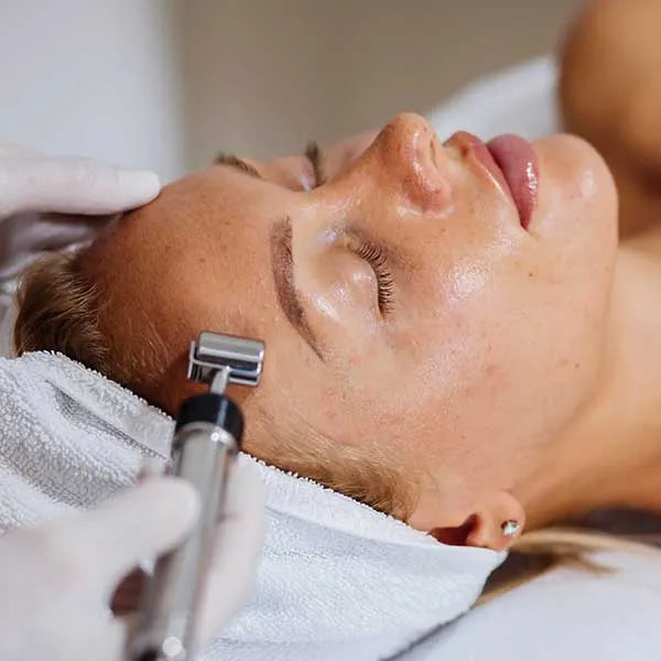 Woman's skin being prepared for a chemical peel