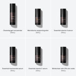 · Cleansing gel concentrate (30mL)
· Microbiome-supporting elixir (10mL)
· Essential vitamin A serum (10mL)
· Essential niacinamide serum (10mL)
· Essential vitamin C serum (10mL)
· Moisturiser with 21% zinc oxide (10mL)