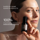 Third party clinical study results that 100% of participants experienced enhanced skin elasticity after using SuperSerum daily for 45 days.